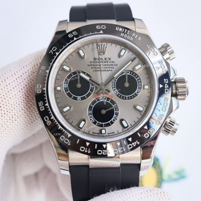 Clean Factory Rolex Daytona 7750 Grey Face Watch